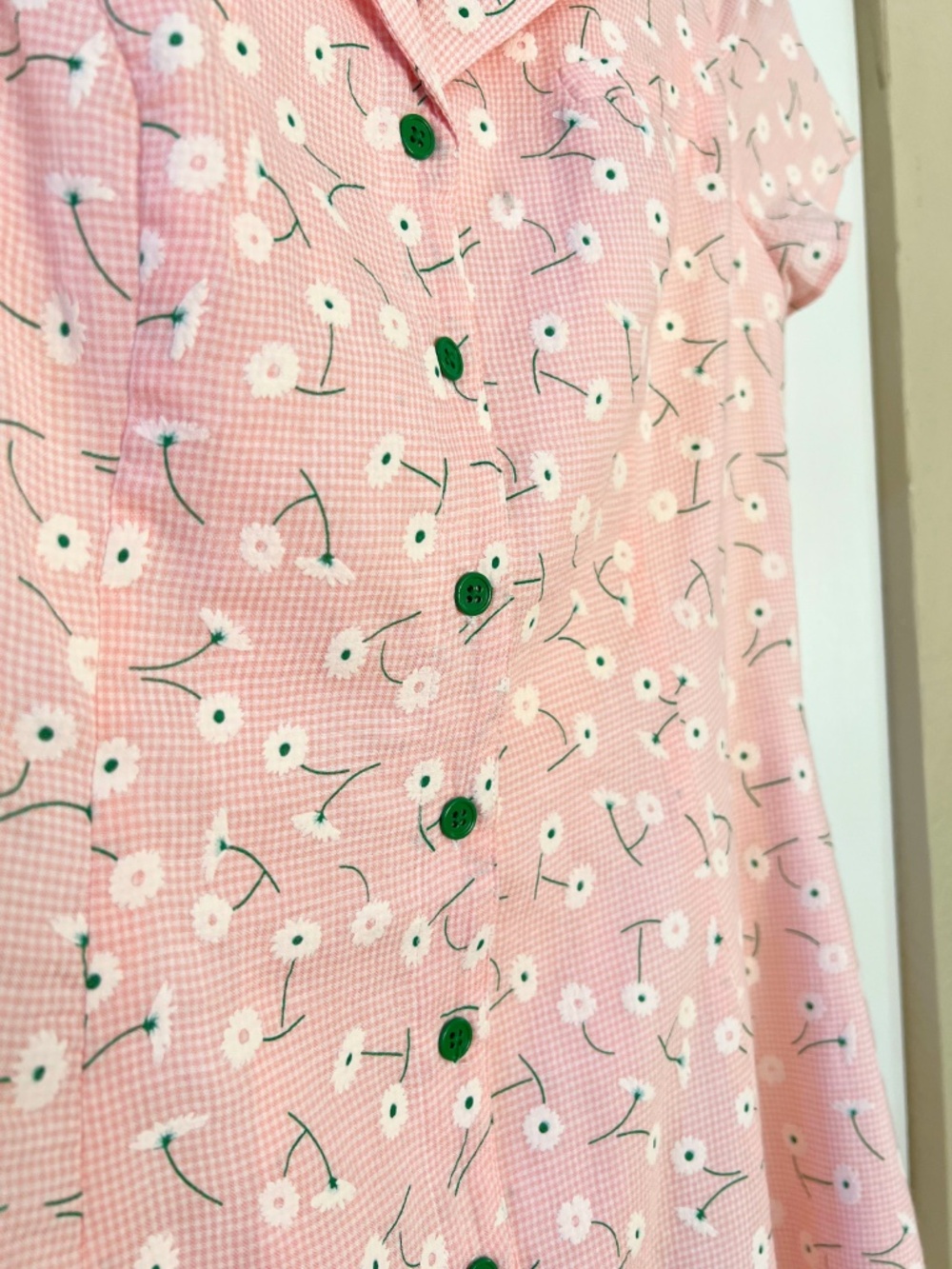 MODCLOTH Daytime Gingham Floral Dress, Women's size 6 - Picture 5 of 7
